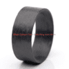 A black carbon fiber ring core with a metal band.